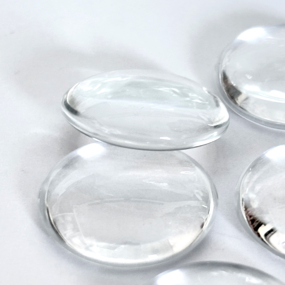 🔥$1 Clearance Crystal Clear Round Domed Cabochons 20mm (6pc)